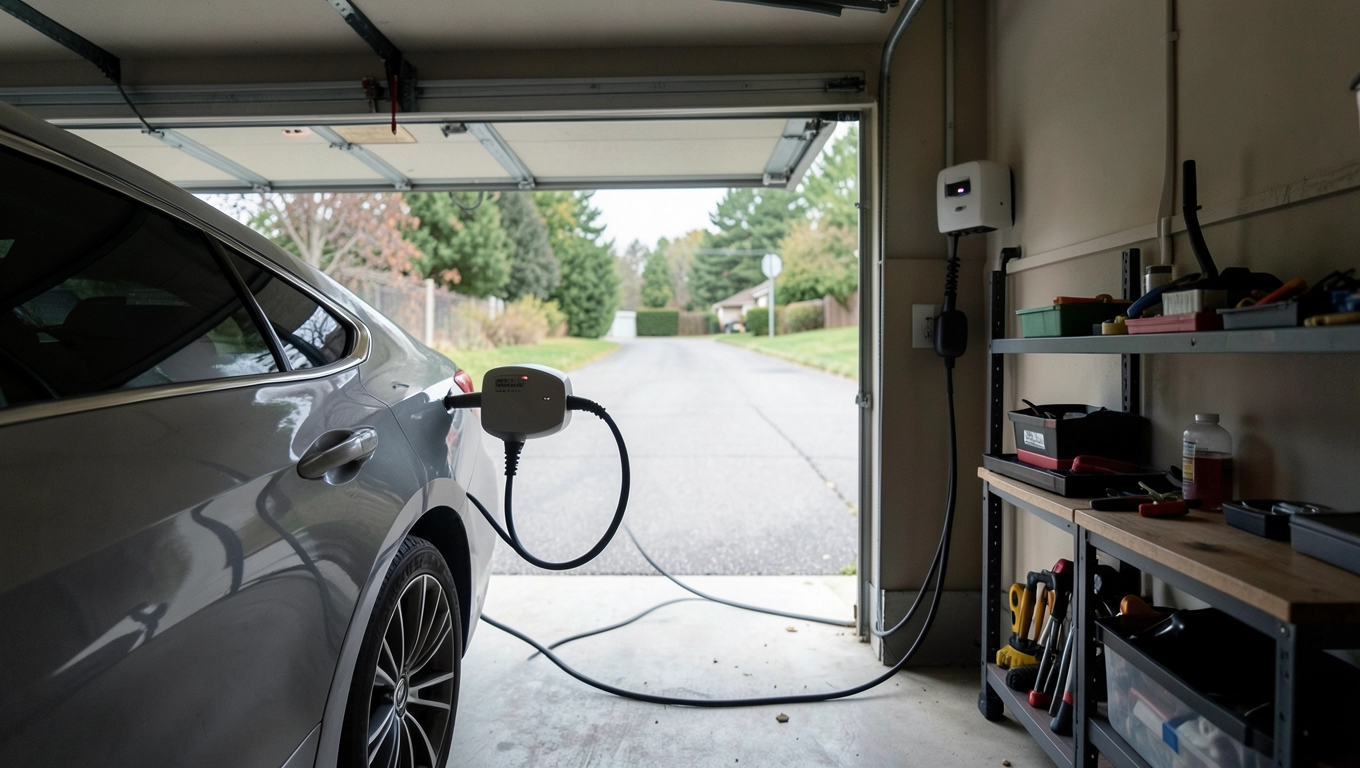 czy samochód elektryczny można ładować w garażu
