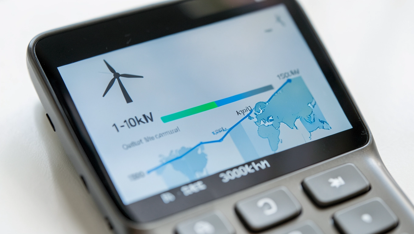 Dane turbiny wiatrowej w kalkulatorze