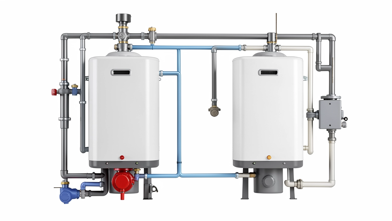 Dwa kotły w jednej instalacji schemat