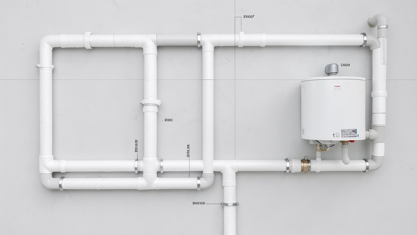 Gałęzie poziome pod podłogą na schemacie