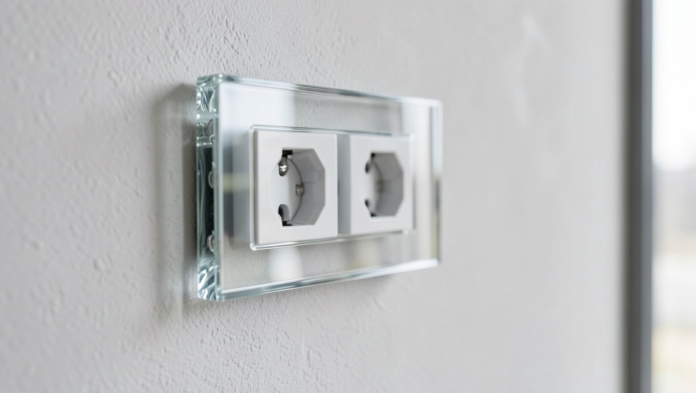 Gniazdka elektryczne nowoczesne szklane