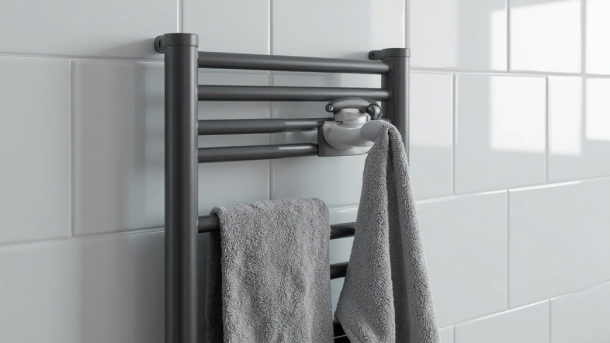 Grzejnik łazienkowy elektryczny z wieszakami