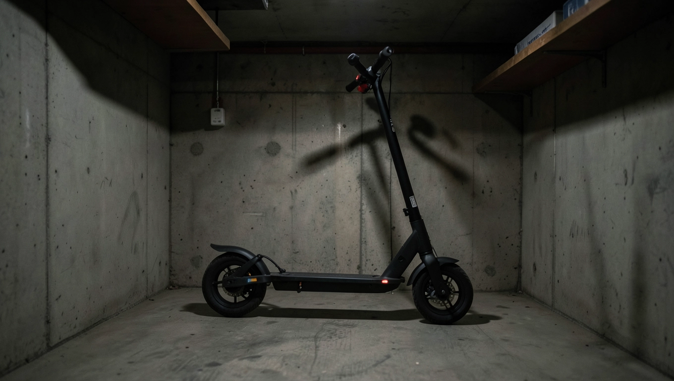 Hulajnoga elektryczna w piwnicy