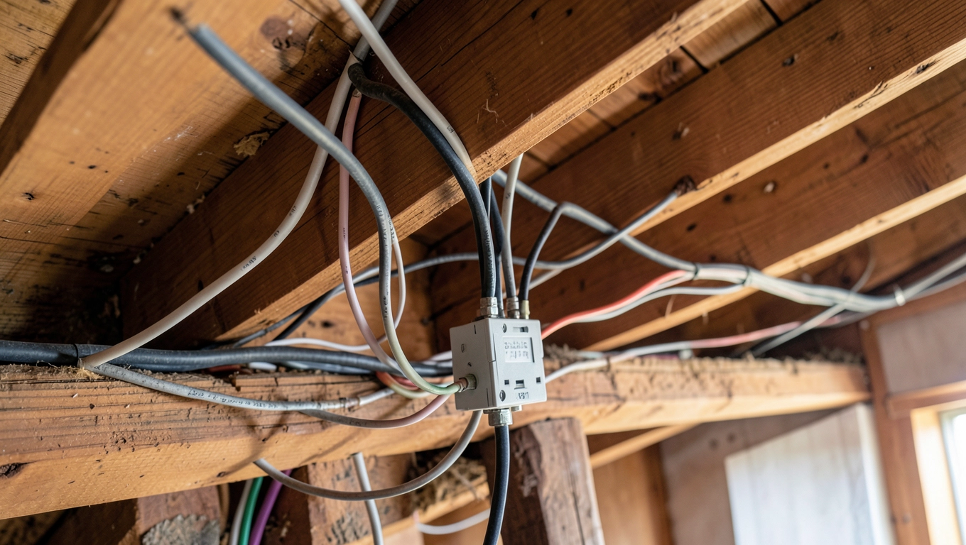 Instalacja elektryczna na poddaszu drewnianym