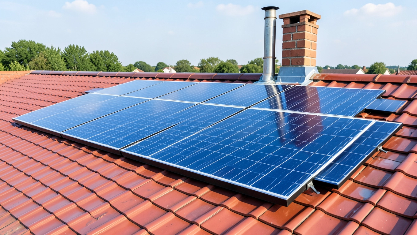 instalacja paneli fotowoltaicznych na dachu pokrytym blachodachówką