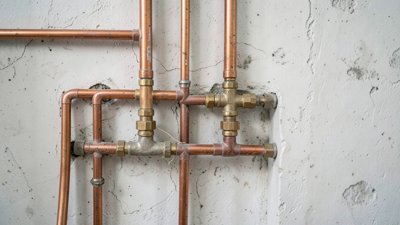 Instalacja wodna w ścianie