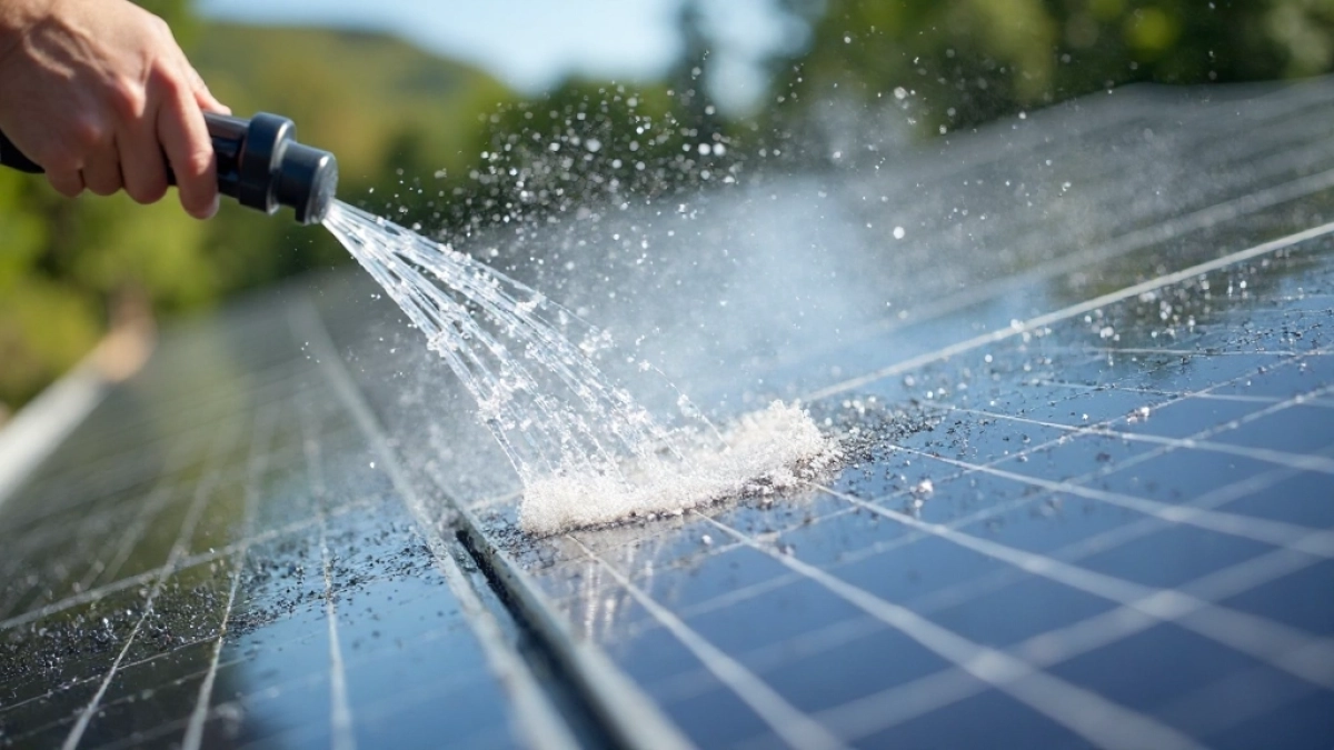 Jak myć panele fotowoltaiczne na dachu