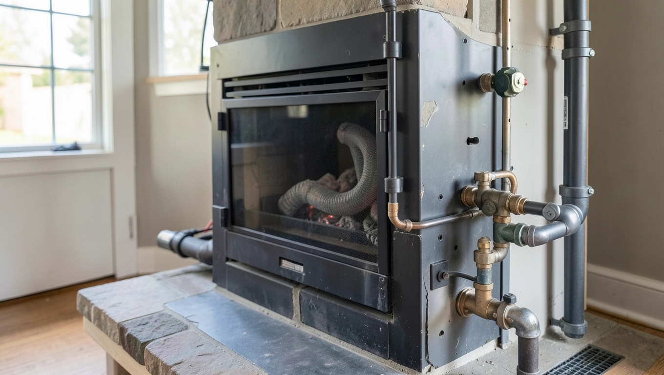 Kominek z płaszczem wodnym instalacją