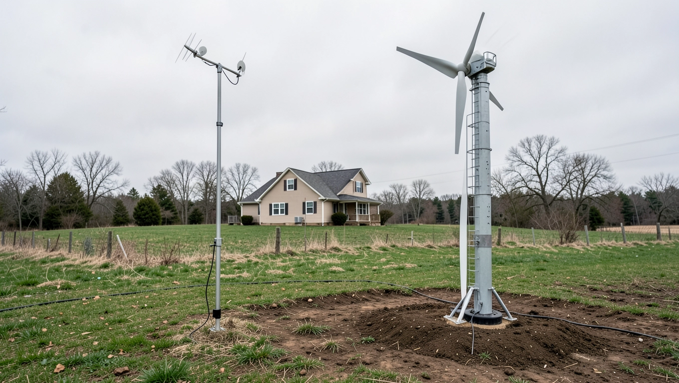 Montaż przydomowej elektrowni wiatrowej 5kW