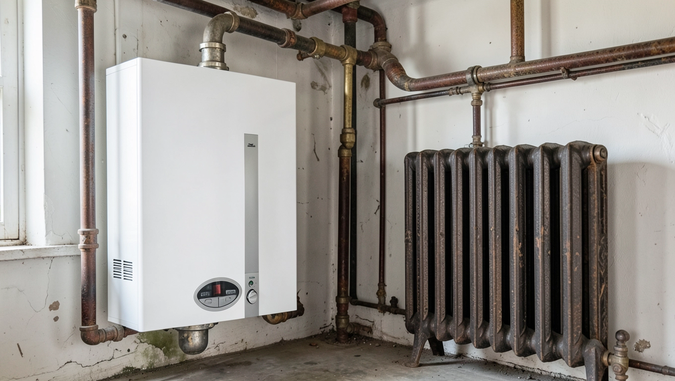 Nowoczesny piec gazowy a stara instalacja z żeliwnymi grzejnikami