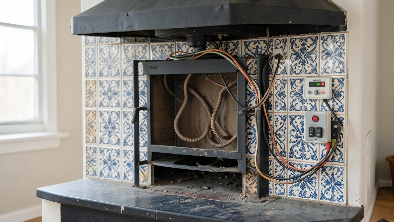 Piec kaflowy przerobiony na elektryczny