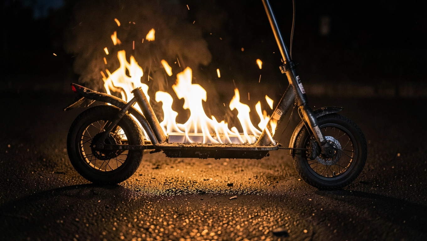 Pożar hulajnogi elektrycznej