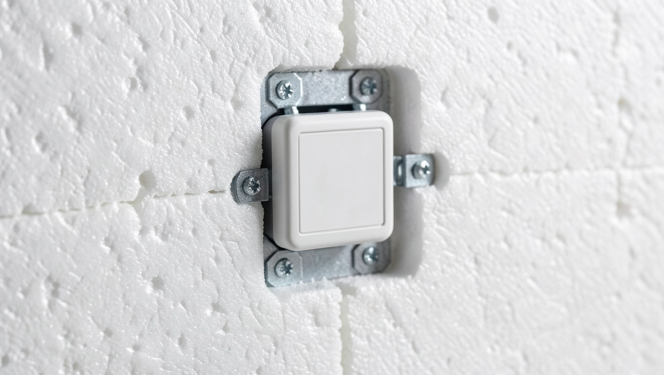 Puszka elektryczna w styropianie