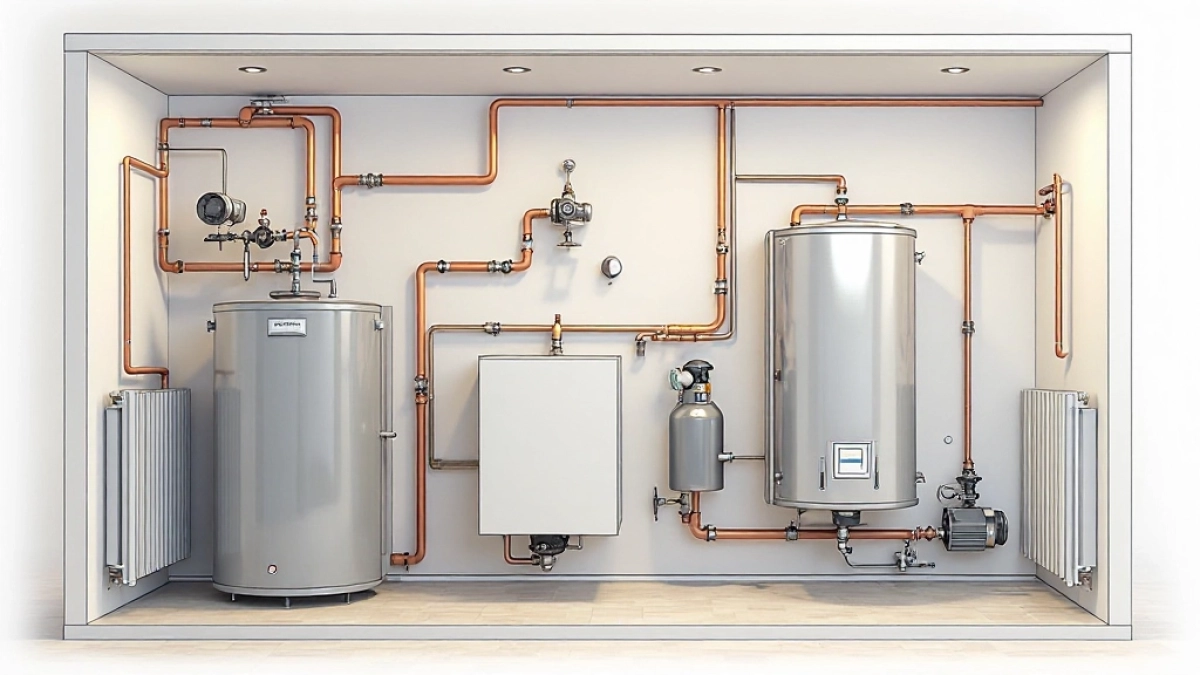 schemat instalacji co z buforem ciepła