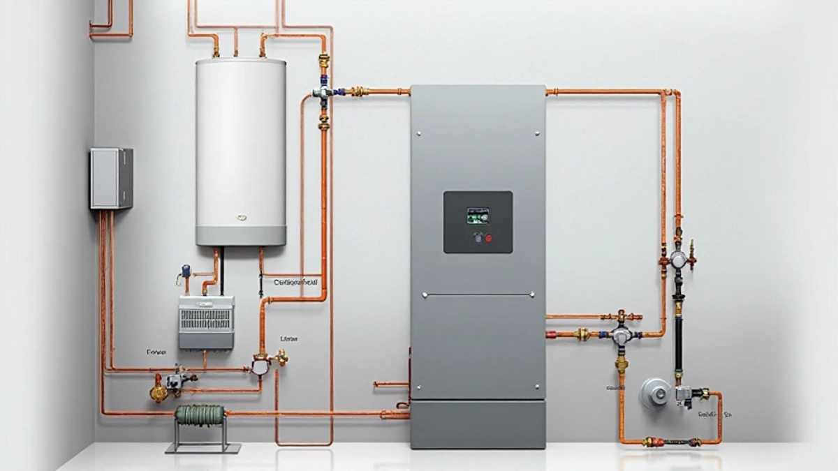 schemat instalacji co z buforem