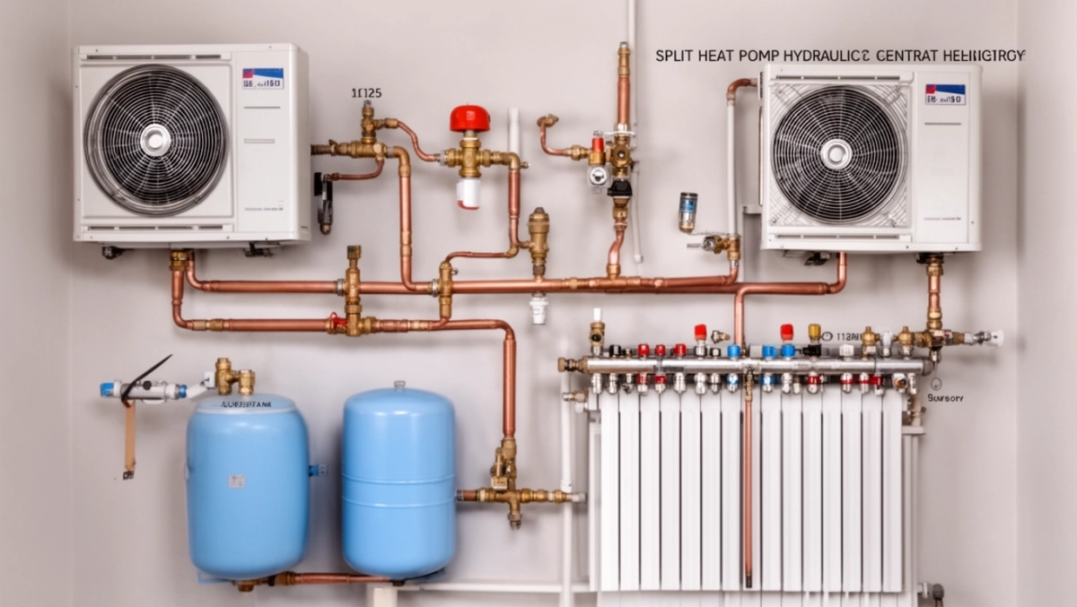 schemat instalacji co z pompą ciepła