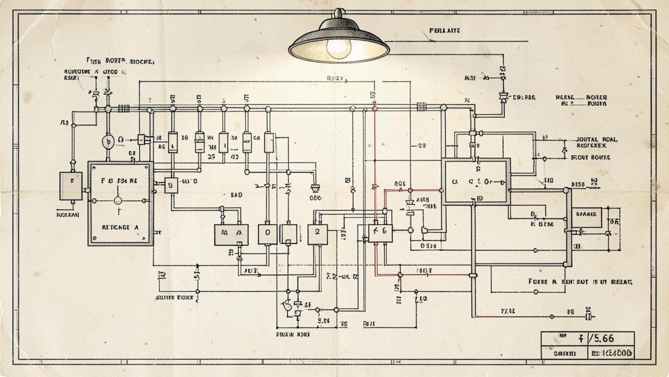Schemat instalacji elektrycznej w bloku z lat 70