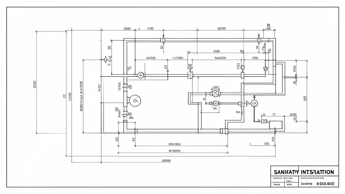 Schemat instalacji sanitarnej w domu parterowym