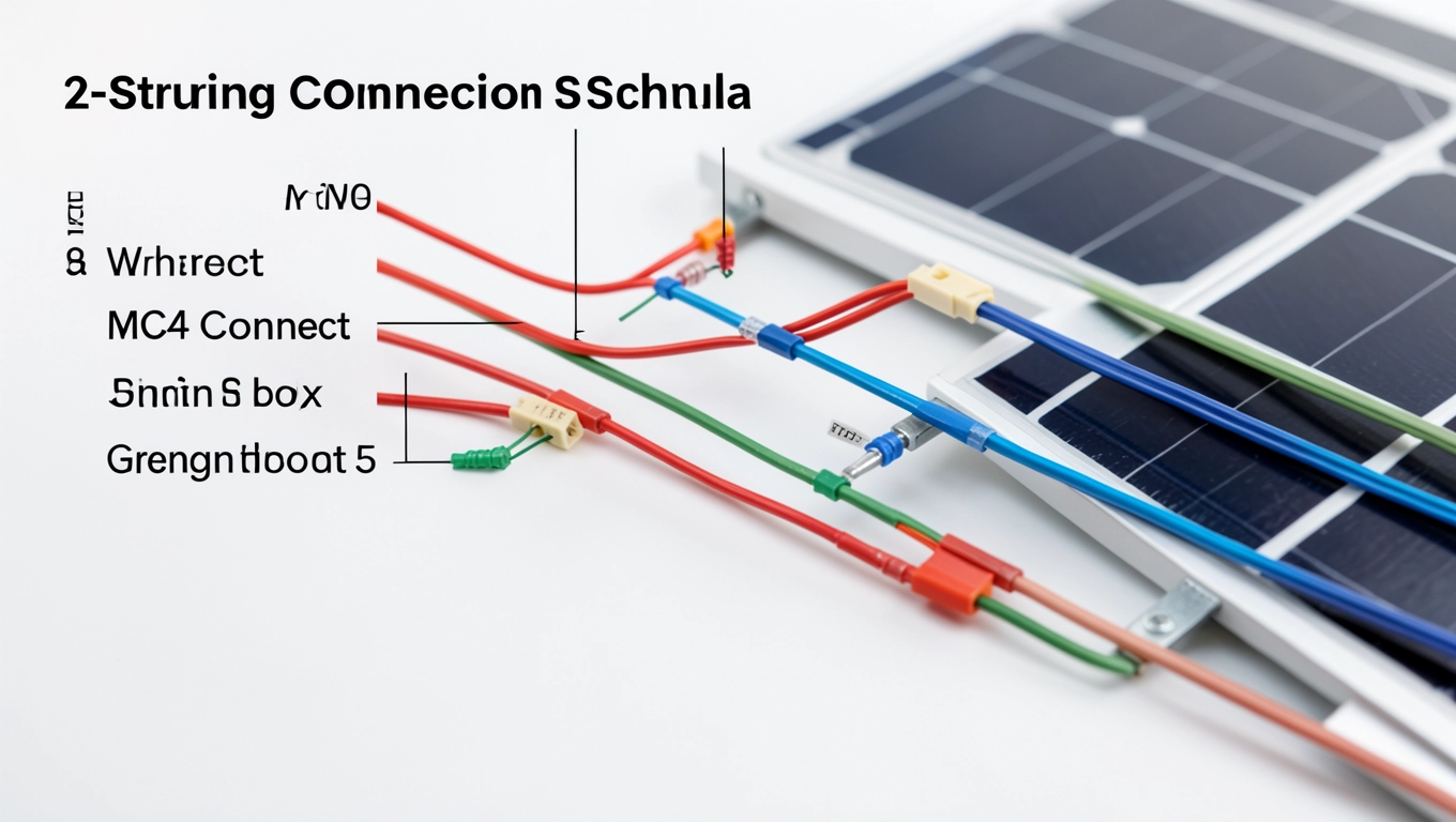Schemat podłączenia paneli fotowoltaicznych 2 stringi