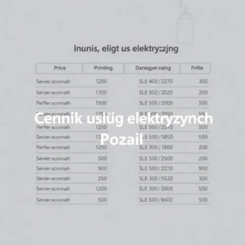Cennik usług elektrycznych Poznań