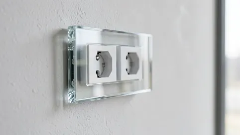 Gniazdka elektryczne nowoczesne szklane