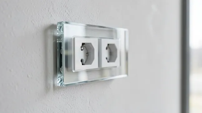 Gniazdka elektryczne nowoczesne szklane