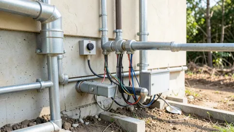 Instalacja elektryczna na zewnątrz budynku