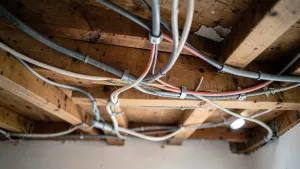 Instalacja elektryczna w stropie drewnianym