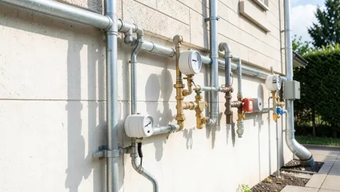 Instalacją gazowa na zewnątrz budynku