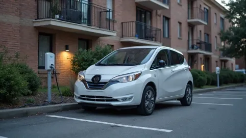 ładowanie samochodu elektrycznego w bloku