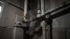 Nieszczelna instalacja gazowa w bloku