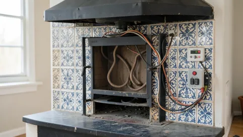 Piec kaflowy przerobiony na elektryczny