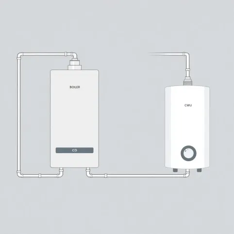 schemat instalacji co i cwu z kotła gazowego jednofunkcyjnego