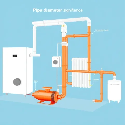 schemat instalacji co średnice rur