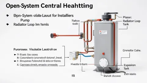 schemat instalacji co w układzie otwartym