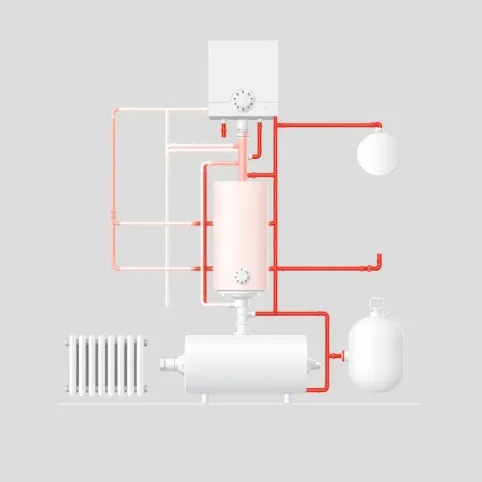 schemat instalacji co w układzie otwartym z buforem