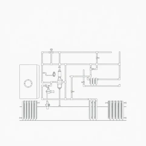 schemat instalacji co w układzie zamkniętym