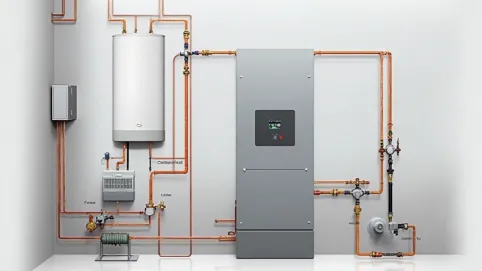 schemat instalacji co z buforem