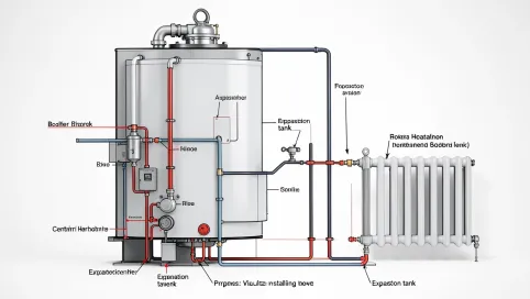 schemat instalacji co z kotłem gazowym