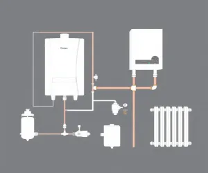 schemat instalacji co z kotłem gazowym