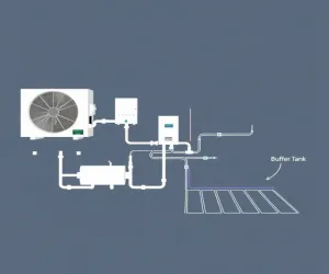 Schemat instalacji z pompą ciepła monoblok
