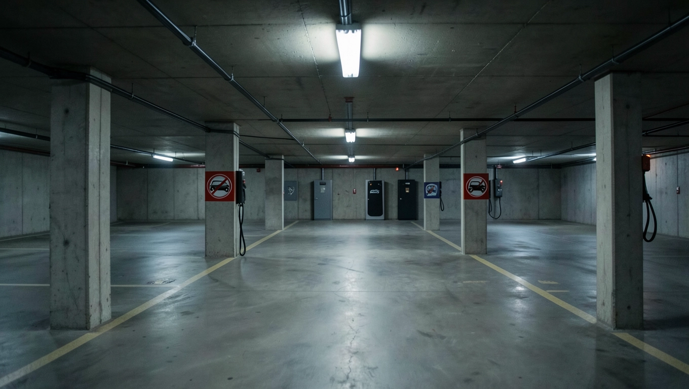 Zakaz parkowania elektryków w garażach podziemnych