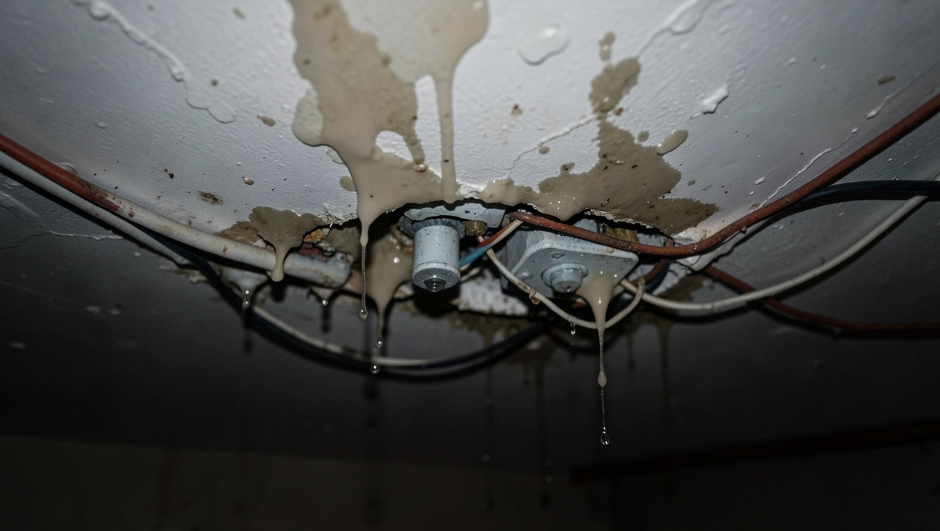 Zalanie sufitu a instalacja elektryczna