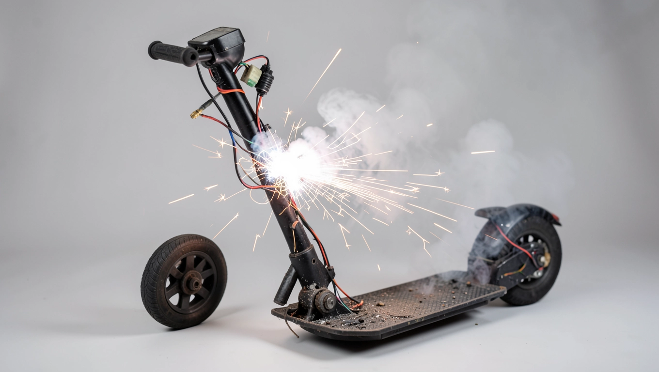 Zwarcie w hulajnodze elektrycznej