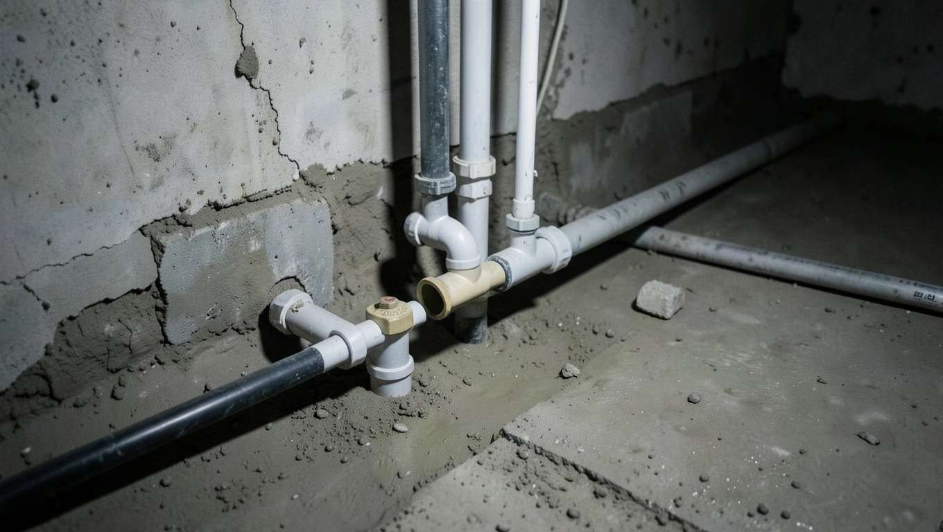 Instalacja wodna w płycie fundamentowej