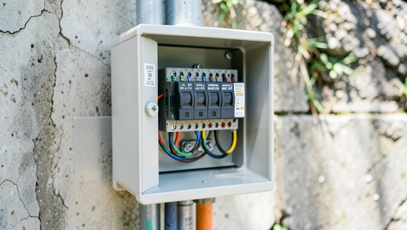 Mała skrzynka elektryczna zewnętrzna