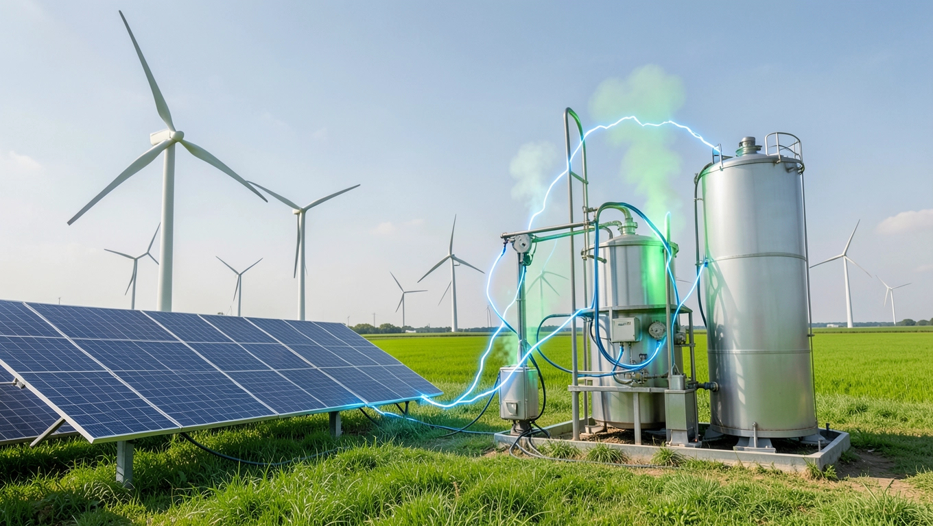 Prąd z OZE w elektrolizie wodoru