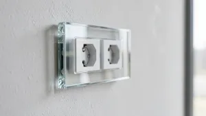 Gniazdka elektryczne nowoczesne szklane