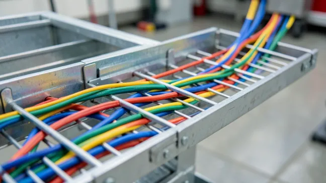 Układanie przewodów elektrycznych w korytkach